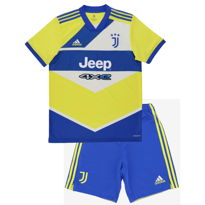 2021/22 Juventus Kids Third Away Soccer Kits Shirt With Shorts